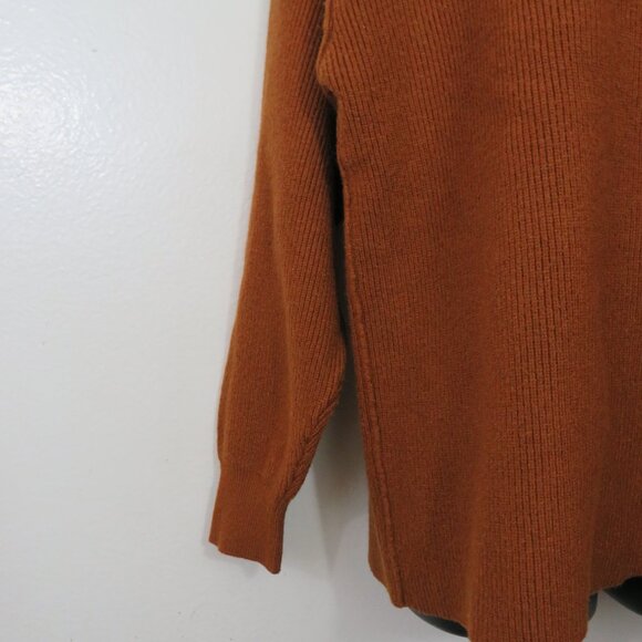 Free People size Small Knit Turtleneck Tunic Sweater Brown Pullover Relaxed - Picture 4 of 6